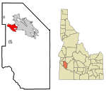 Ada County Idaho Incorporated and Unincorporated areas Meridian Highlighted